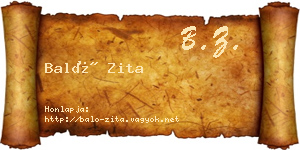 Baló Zita névjegykártya